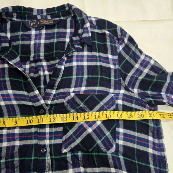 Gap × Pendleton long sleeve shirtdress Blue Plaid check size large - Picture 9 of 11